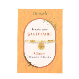 Bracelet astro sagittaire Citrine – Amour de soi, confiance – Lithothérapie Omsaé Finistère