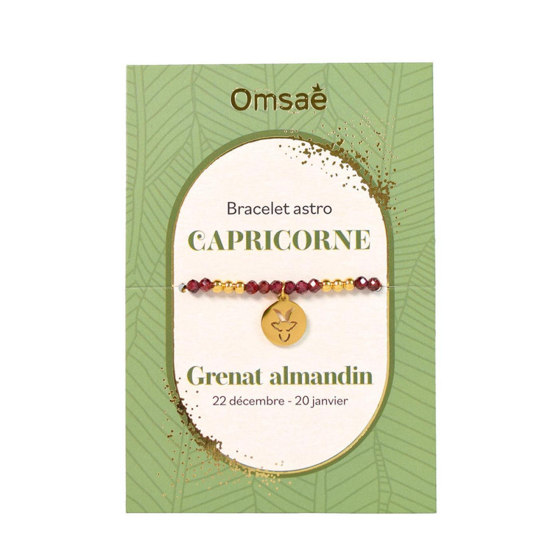 Bracelets astro Capricorne Grenat almandin – Nature, force, dynamisme, joie – Lithothérapie Omsaé Finistère