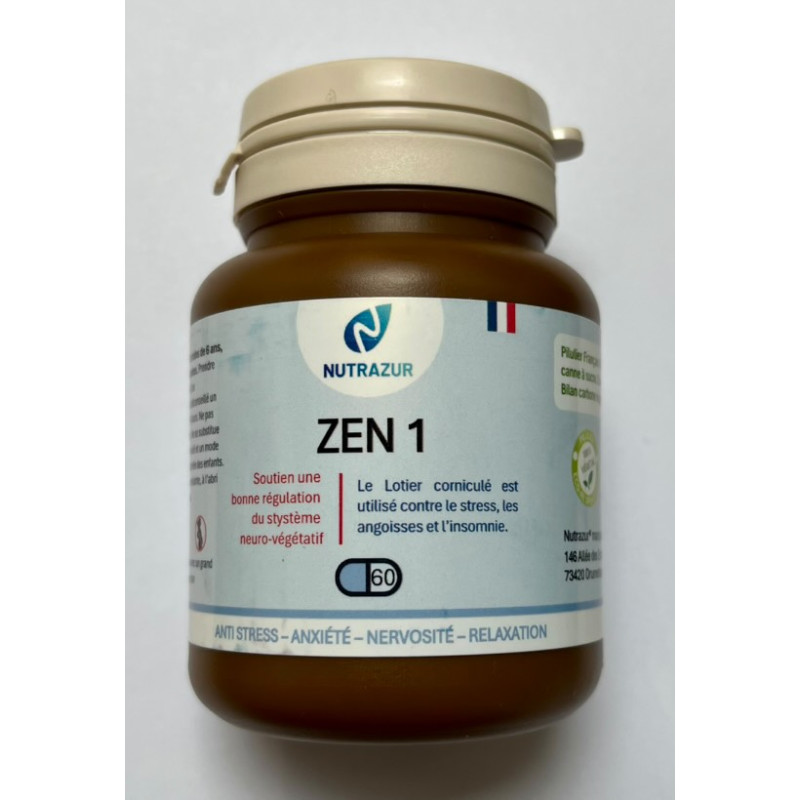 Zen 1 60 Gélules – Détente, relaxation, anti stress – Compléments alimentaires Nutrazur Finistère