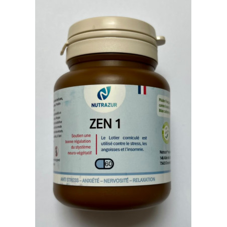 Zen 1 60 Gélules – Détente, relaxation, anti stress – Compléments alimentaires Nutrazur Finistère