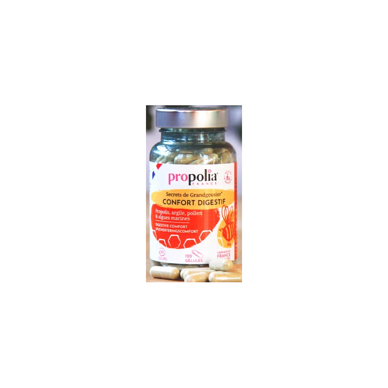 Confort digestif 120gel – Propolis, argile, pollen, algues marines – Complément alimentaire Propolia Finistère