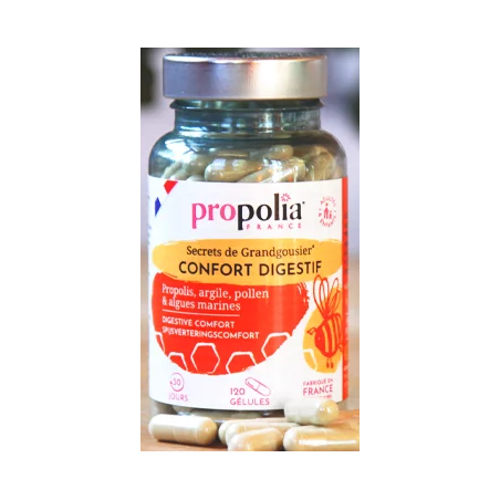 Confort digestif 120gel – Propolis, argile, pollen, algues marines – Complément alimentaire Propolia Finistère