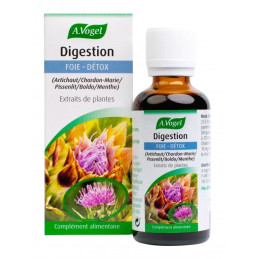 Digestion Foie Détox –  Artichaut, chardon-Marie, boldo, pissenlit et menthe – Compléments alimentaires A.Vogel Finistère