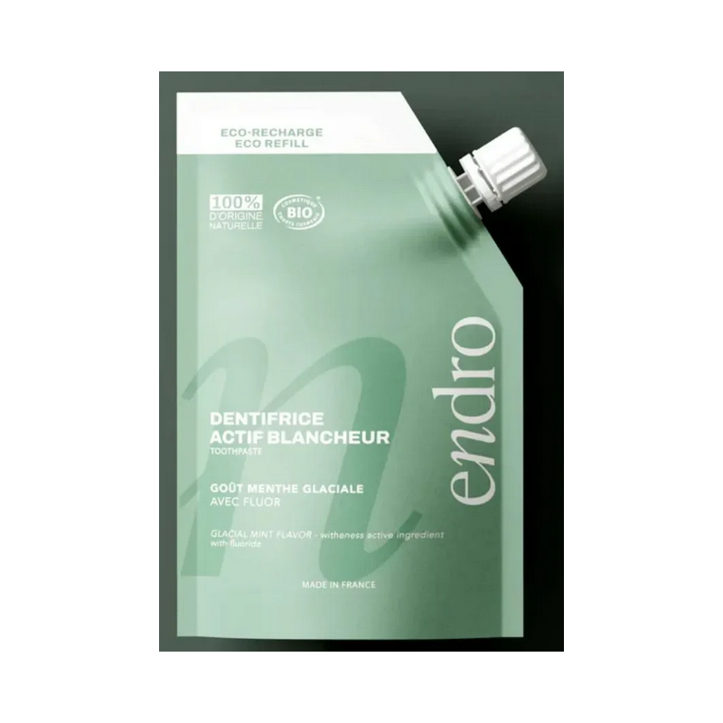 Dentifrice Fluor Actif Blancheur Recharge 350g – Protège, apaise, renforce – Dentifrice Endro Cosmétiques Finistère