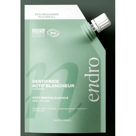 Dentifrice Fluor Actif Blancheur Recharge 350g – Protège, apaise, renforce – Dentifrice Endro Cosmétiques Finistère