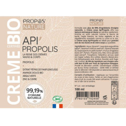 Crème propolis Propos'nature en  100ml et avec ses composants naturels
