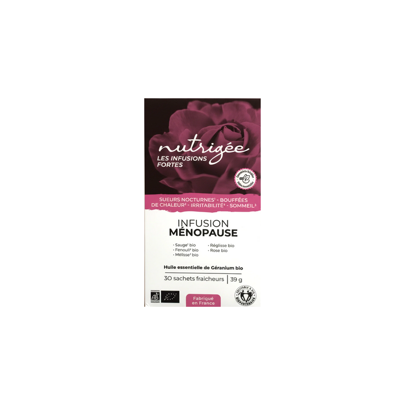 Infusion Ménopause 30 Sachets –  Sauge, fenouil, mélisse – Les infusions fortes Nutrigée Finistère