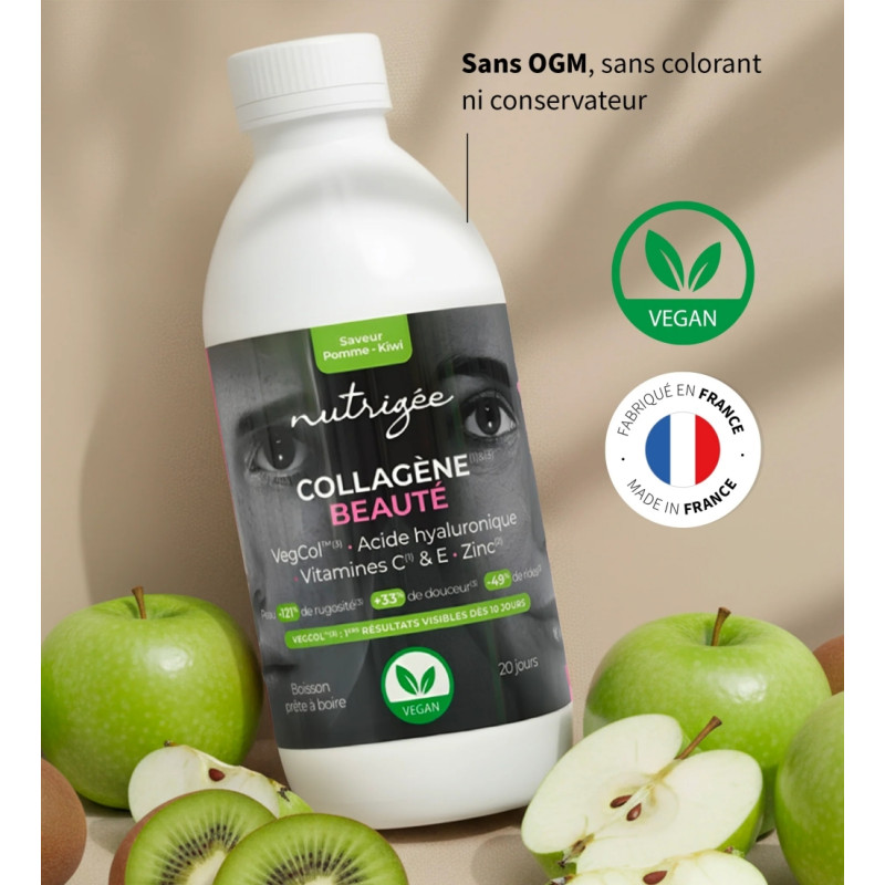 Collagène Beauté Végan 500ml – Peau, ongles, cheveux – Compléments alimentaires Nutrigée Finistère