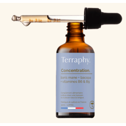 Terraphy Concentration –  Lion's mane, Bacopa, Vitamines B6 et B9 – Compléments Concentration Terraphy Finistère