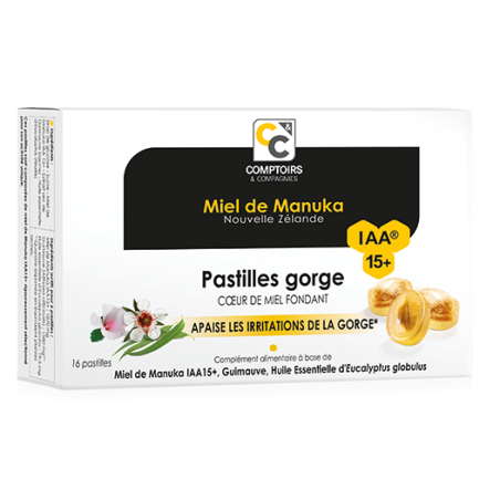 Pastilles Gorge Miel de Manuka –  Maux de Gorge, apaisant – Compléments Miel de Manuka Comptoirs & Compagnie Finistère