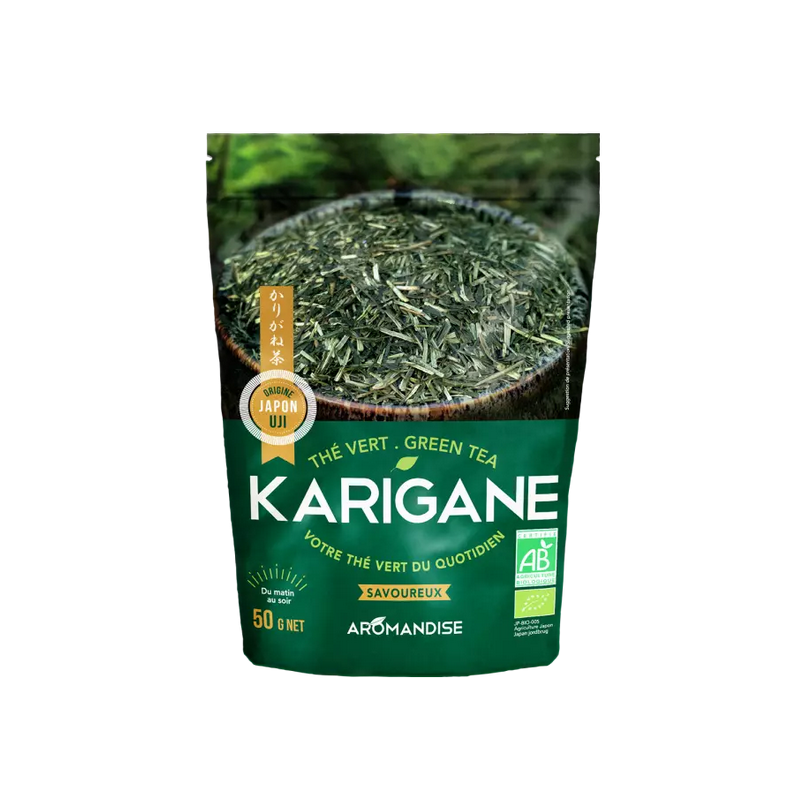 Thé Vert Karigane Sans Théine 50g–  Équilibre Acido-Basique, concentration – Thés Japonais Aromandise Finistère