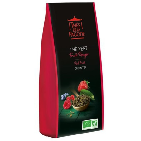 Thé Vert Fruits Rouges Bio 100g – Framboise, Fraise, Myrtille, Groseille – Thé Fruits Rouge Thés De La Pagode  Finistère