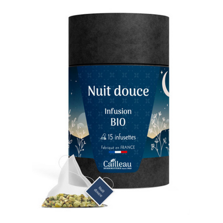 Nuit Douce Infusion Bio 15 Infusettes –  Oranger, Camomille, Coquelicot – Infusion et thés Cailleau Herboristerie Finistère