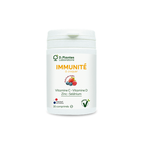 Immunité à Croquer 30 Comprimés –  Vitamine C, D, Zinc, Sélénium – Compléments immunité D.Plantes Finistère