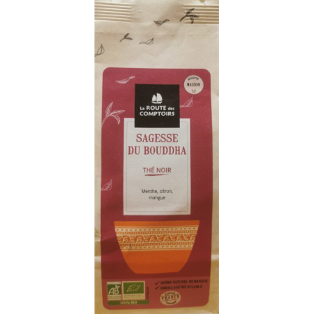 Sagesse Du Bouddha Thé Noir 100g –  Menthe, Citron, Mangue – Thés Noirs La Route des Comptoirs Finistère
