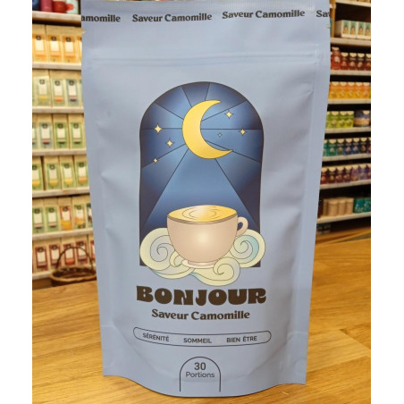 Bonjour saveur Camomille 30 portions – Lion's Mane, Chaga, Cordyceps – Complément alimentaire Bonjour Finistère