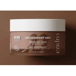 Déodorant Baume 48h Notes de Coco  –  Anti-odeur, peaux normales – Soins Aisselles Endro Cosmétiques Finstère