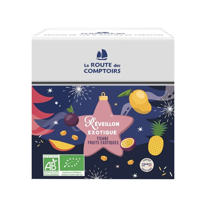 Réveillon exotique 80g, tisane fruits exotiques de La Route des Comptoirs