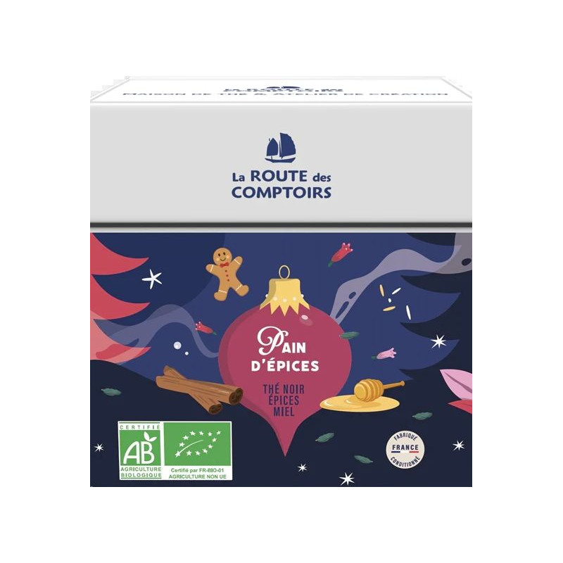 Pain d'épices 80g thé noir épicé & Miel de la Route des Comptoirs