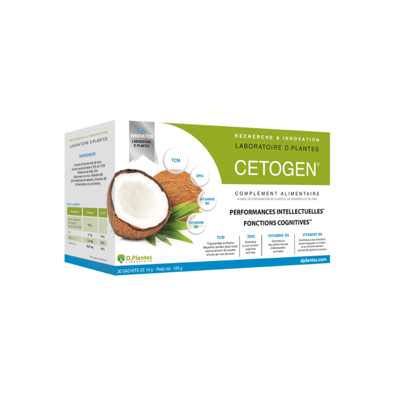 Cetogen 30 sachets –  Performances intellectuelles, fonctions cognitives – Compléments alimentaires D.Plantes Finistère