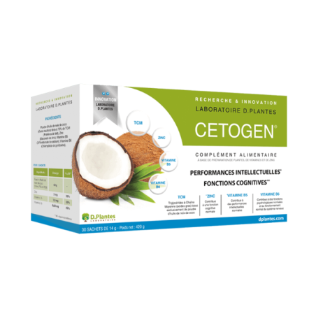 Cetogen 30 sachets –  Performances intellectuelles, fonctions cognitives – Compléments alimentaires D.Plantes Finistère