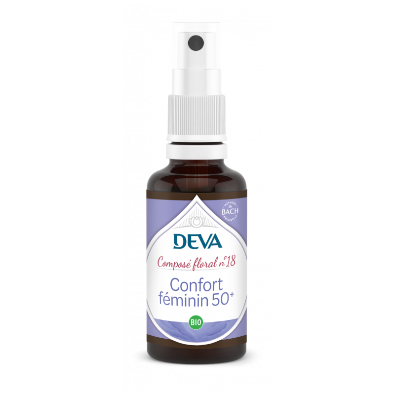 Confort féminin Spray 30ml – Ménopause, périménopause, postménopause – Élixir Floral Femme DEVA Finstère