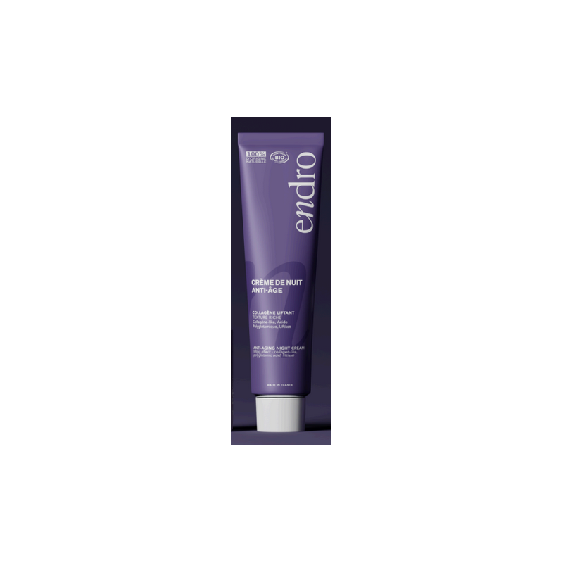 Crème de Nuit Anti-Âge Collagène – Collagène-like, Acide Polyglutamique, Karité – Soins Nuit Visage Endro Cosmétiques Finistère