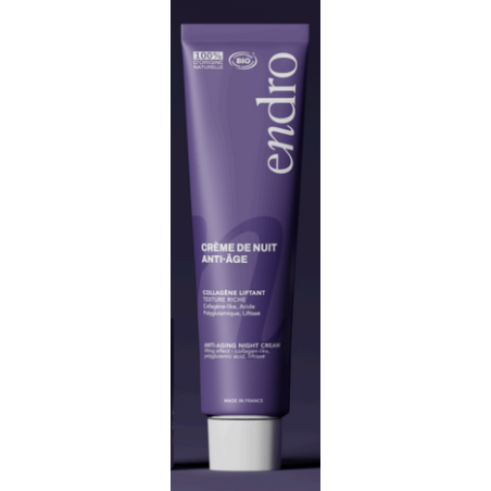 Crème de Nuit Anti-Âge Collagène – Collagène-like, Acide Polyglutamique, Karité – Soins Nuit Visage Endro Cosmétiques Finistère