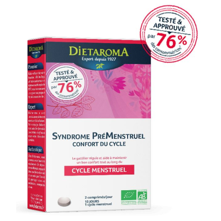 Syndrome PréMenstruel Confort du Cycle –  Inconfort, Irritabilitée, Rétention d'eau  – Compléments Femme Dietaroma Finistère