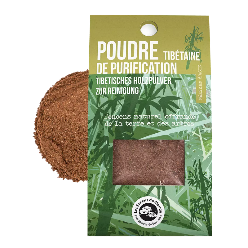 Poudre de Purification Tibétaine – Résine d'Asie, Paix et Harmonie – Encens du Monde Aromandise Finistère