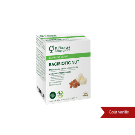 Bacibiotic Nut – Flore intestinale – Compléments immunité Flore intestinale Microbiome D.Plantes Finistère