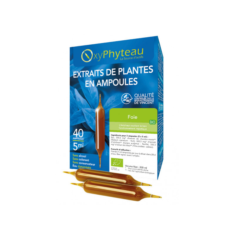 Foie 40 ampoules – Soutenir Foie – OxyPhyteau Finistère