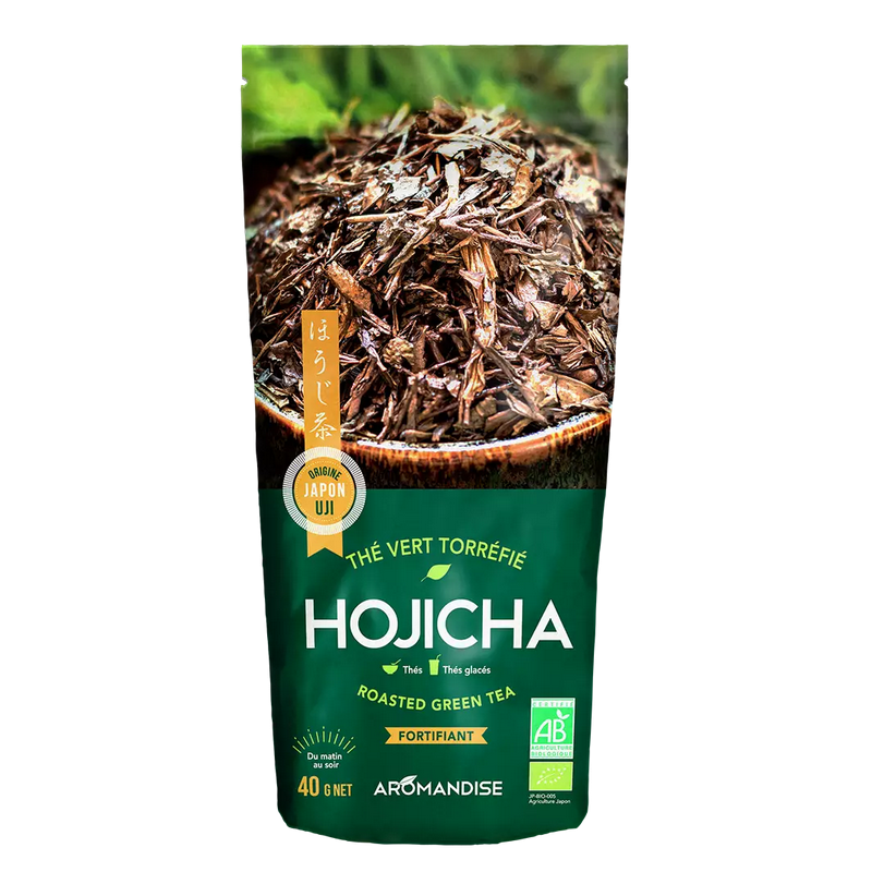 Hojicha Thé Vert Torréfié 40g – Thé Bancha Grillé, Fortifiant, – Thé Japonais Aromandise Finistère