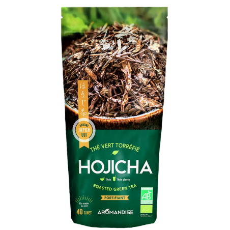 Hojicha Thé Vert Torréfié 40g – Thé Bancha Grillé, Fortifiant, – Thé Japonais Aromandise Finistère