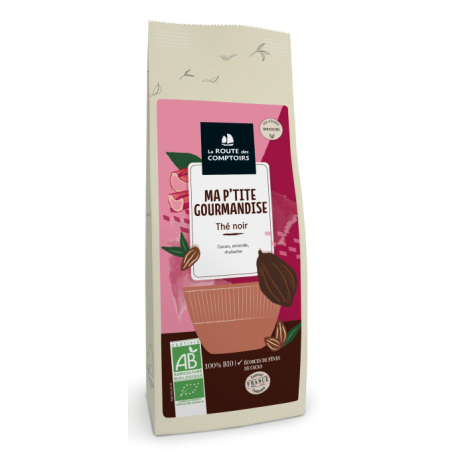 Ma P'tite Gourmandise Thé Noir 100g –  Cacao, Amande, Rhubarbe – Thés Noirs La Route des Comptoirs Finistère