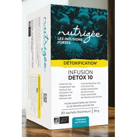 Infusion Détox 10 –  Détoxification, Foie -Intestin – Tisanes et Infusions Détox Nutrigée Finistère
