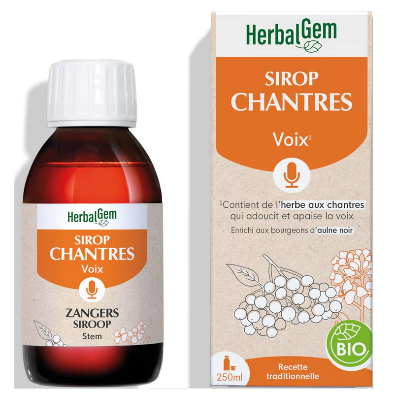Sirop Chantres Voix 250ml –  Adoucit et apaise – Complexe Gemmo Herbalgem Finistère