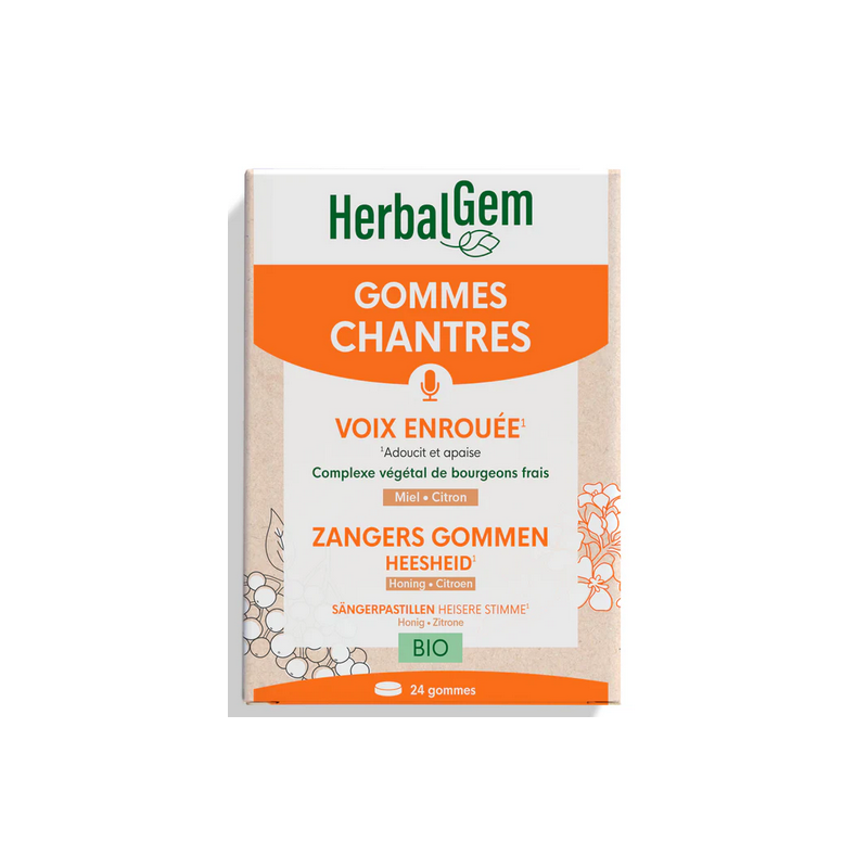 Gommes Chantres Voix Enrouée –  Adoucit le gorge – Complexe Gemmo Voix Herbalgem Finistère