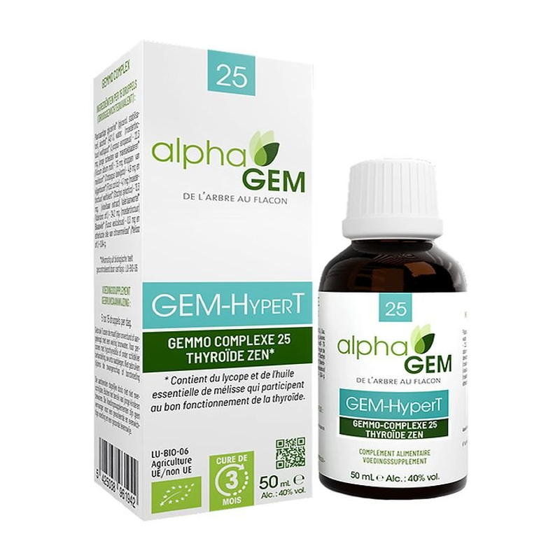 GEM-HyperT n°25 50ml – Thyroïde zen, équilibre nerveux - gemmothérapie Alphagem Finistère
