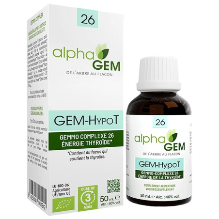 GEM-HypoT n°26 50ml – Énergie Thyroïde, Fonction thyroïdienne - Gemmothérapie Alphagem Finistère