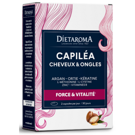 Capiléa Cheveux & Ongles 60caps – Vitalité & Force – Compléments Peau, Ongles, cheveux Dietaroma Finistère