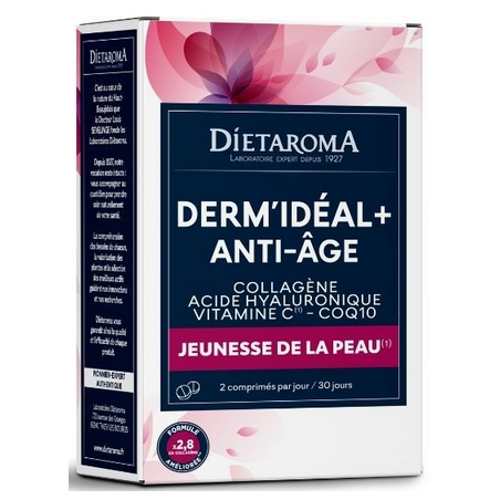Derm'Idéal+ Anti-Âge – Jeunesse de la peau, 60 comprimés – Compléments Peau Dietaroma Finistère