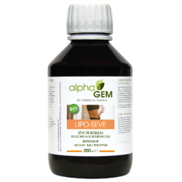 Lipo-Sève – Sève de Bouleau 250ml – Drainage, Rétention d’eau - Gemmothérapie Bourgeons Alphagem Finistère