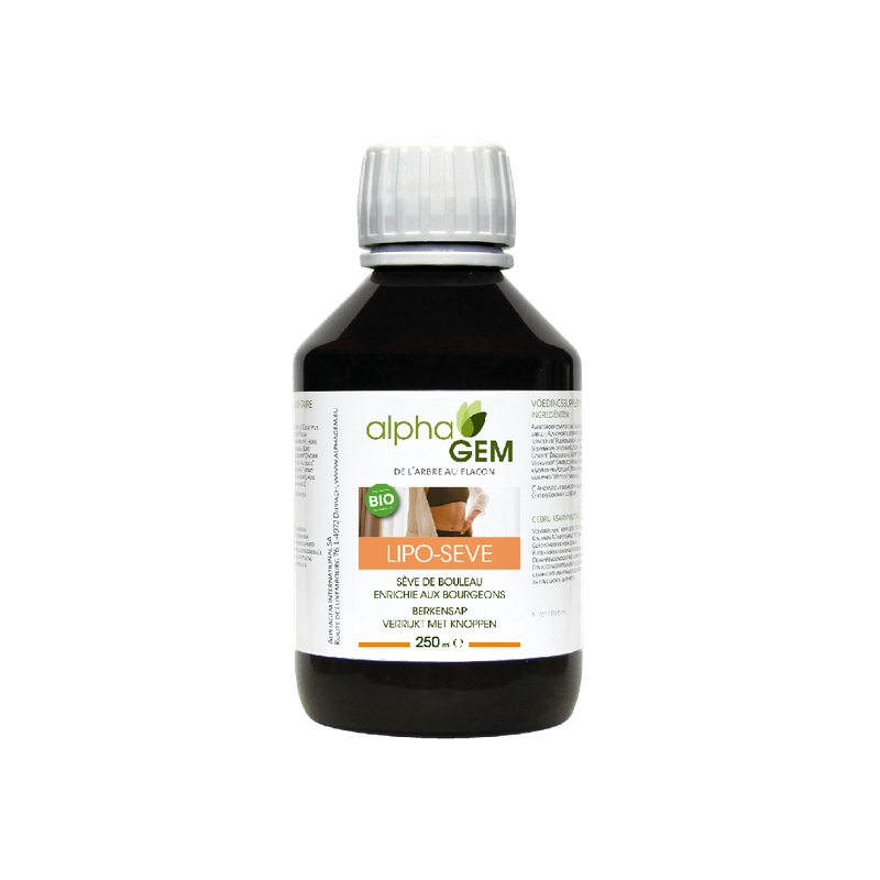 Lipo-Sève – Sève de Bouleau 250ml – Drainage, Rétention d’eau - Gemmothérapie Bourgeons Alphagem Finistère