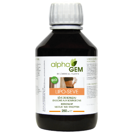 Lipo-Sève – Sève de Bouleau 250ml – Drainage, Rétention d’eau - Gemmothérapie Bourgeons Alphagem Finistère