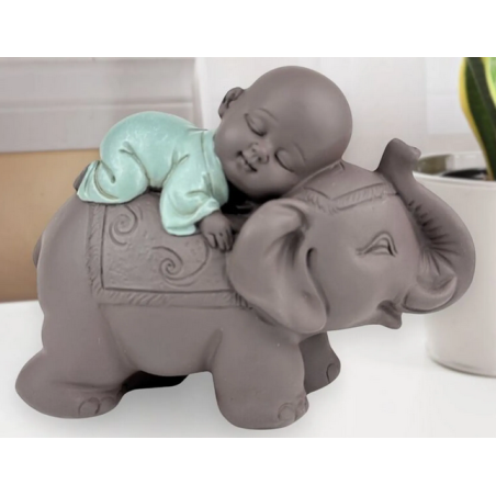 Statuette bonze éléphant – Porte-bonheur, Spiritualité, Détente – Décoration Feng Shui Zen'Arôme Finistère