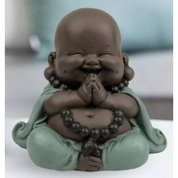 Statuette mini Bouddha rieur – Porte-bonheur, Joie, Chance – Décoration Feng Shui Zen'Arôme Finistère