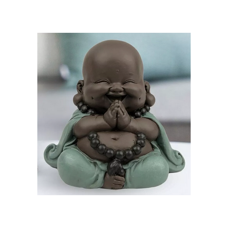 Statuette mini Bouddha rieur – Porte-bonheur, Joie, Chance – Décoration Feng Shui Zen'Arôme Finistère