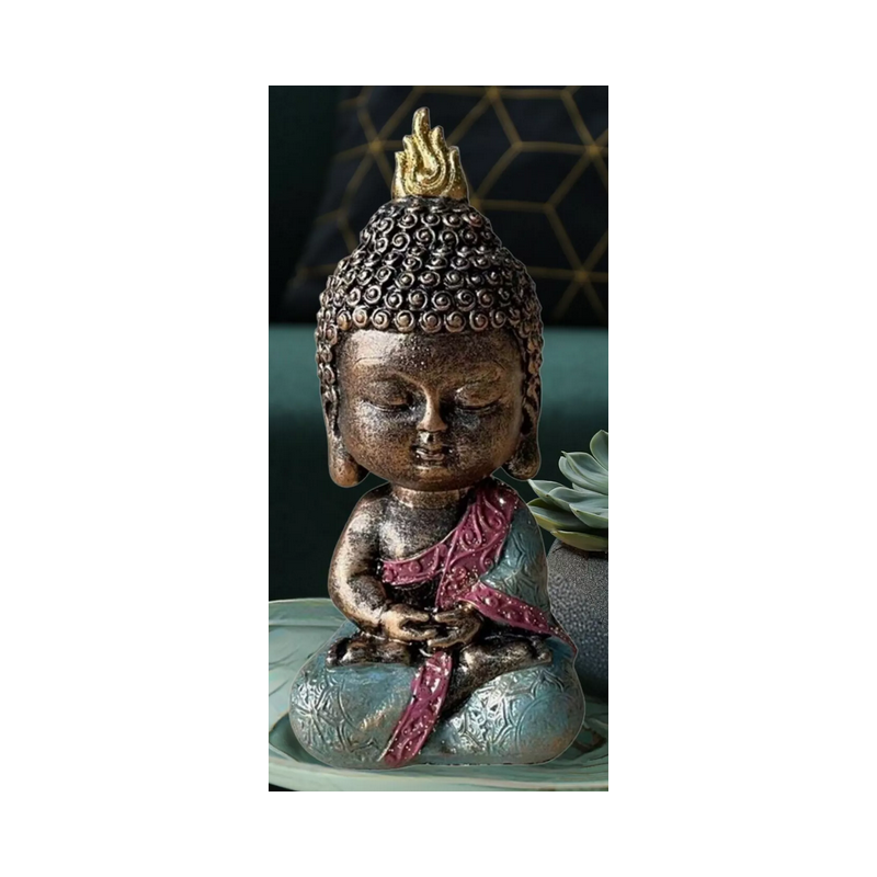 Statuette bébé Bouddha vert – Porte-bonheur, Créativité, Productivité – Décoration Feng Shui Zen'Arôme Finistère