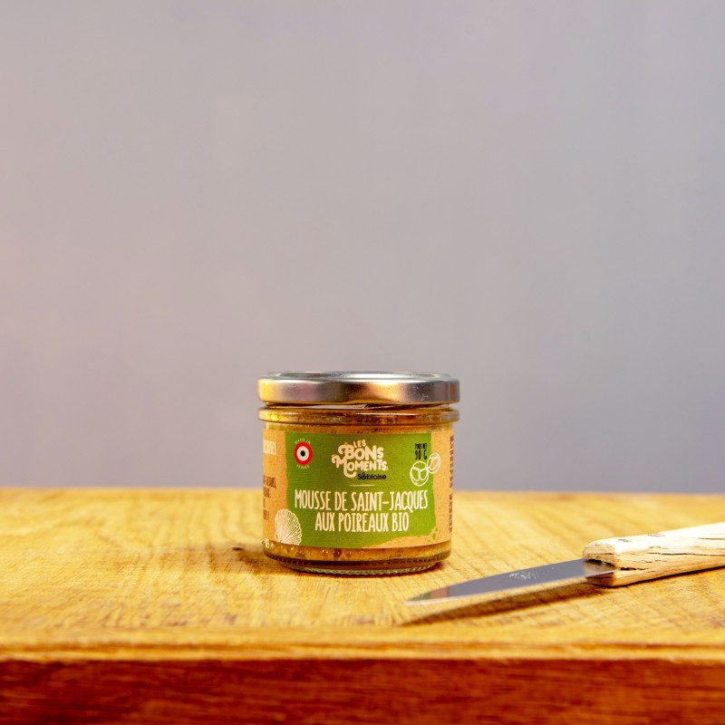 Mousse de Saint-Jacques aux poireaux bio 90g Apéritif, tartinable– Les Bons Moments La Sablaise Finistère